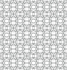 illustration in the form of a seamless pattern, in the form of a lattice, leaves, colored cakes, circles and triangles