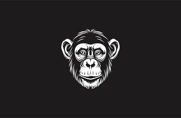 Head monkey style logo icon design template flat vector