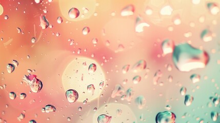 Abstract background with soft pastel tones and floating water droplets