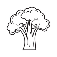Doodle Icon of Fresh Cauliflower. Healthy Eating Design Element. Simple Outline Vegetable Illustration.