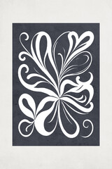 Fashionable illustration in vintage style. Pattern to print for wall decorations. Abstract botanical shapes. Generated by Ai	
