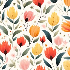 Obraz premium colorful pattern with tulips