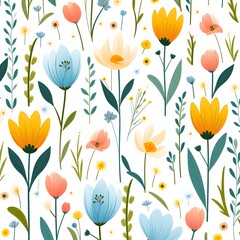 colorful pattern with tulips