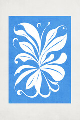 Fashionable illustration in vintage style. Pattern to print for wall decorations. Abstract botanical shapes. Generated by Ai	
