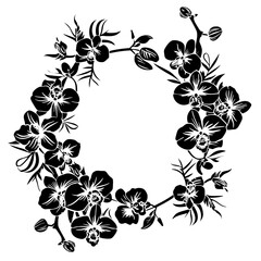 orchid silhouette, orchid svg, orchid png, orchid illustration, orchid, silhouette flower, floral svg, herb svg, flower illustration, flower, floral, vector, nature, illustration, spring, design, patt