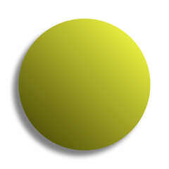 Transparent yellow button. Yellow circle with shadow. Round circle badge for mock
