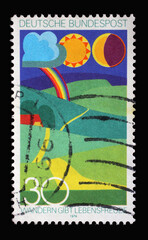 Stamp printed in Germany dedicated  to Rambling and birth centenaries of Richard Schirman and...