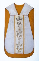 Gold embroidered church chasubles