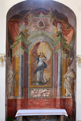Obraz premium Altar of the Immaculate Conception in the Church of All Saints in Sesvete, Croatia