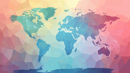 abstract world map, colorful blue and purple hue