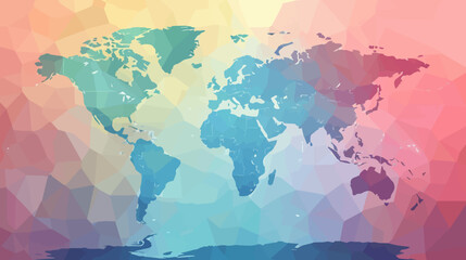 Naklejka premium abstract world map, colorful blue and purple hue