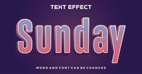 Sunday editable text effect