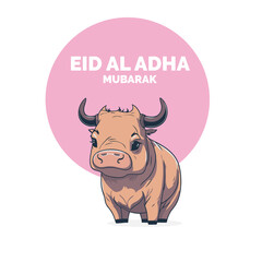 Eid Al Adha Mubarak Islamic Celebration Muslim Community event, Eid Greeting Card Cute Illustration