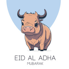 Eid Al Adha Mubarak Islamic Celebration Muslim Community event, Eid Greeting Card Cute Illustration