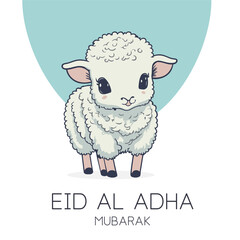 Eid Al Adha Mubarak Islamic Celebration Muslim Community event, Eid Greeting Card Cute Illustration