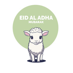 Eid Al Adha Mubarak Islamic Celebration Muslim Community event, Eid Greeting Card Cute Illustration