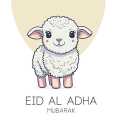Eid Al Adha Mubarak Islamic Celebration Muslim Community event, Eid Greeting Card Cute Illustration