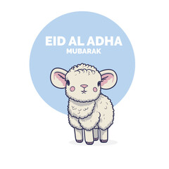 Eid Al Adha Mubarak Islamic Celebration Muslim Community event, Eid Greeting Card Cute Illustration