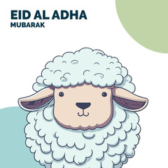 Eid Al Adha Mubarak Islamic Celebration Muslim Community event, Eid Greeting Card Cute Illustration