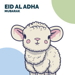 Eid Al Adha Mubarak Islamic Celebration Muslim Community event, Eid Greeting Card Cute Illustration