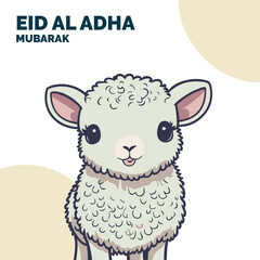 Eid Al Adha Mubarak Islamic Celebration Muslim Community event, Eid Greeting Card Cute Illustration