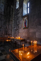 Offerings in the Tatev Monastery, located near the village of Tatev in Armenia.