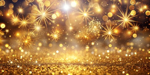 Obraz premium Abstract gold and bright glitter for new year background. Abstract golden and bright glitter spots for a new year background