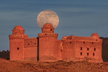 Medieval Castle with Full Moon Rising
