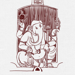 Ganesh Illustration art for Happy Ganesh Chaturthi.