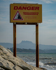 mountain with danger
