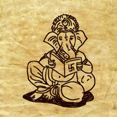 Ganesh Illustration art for Happy Ganesh Chaturthi.