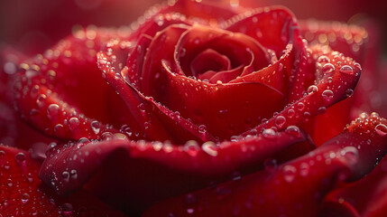 red rose with water drops