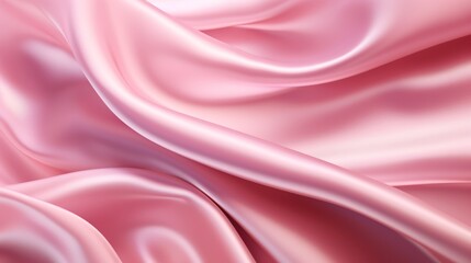 Fototapeta premium The photo shows opulent pink silk fabric, with soft folds and shiny texture, suitable for elegant backgrounds. High quality photo
