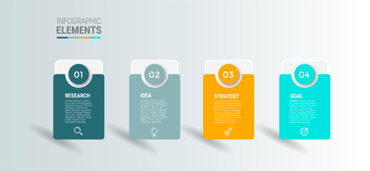 infographic template design icons 4 options or steps