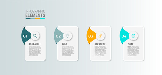 infographic template design icons 4 options or steps