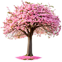 Obraz premium Pink tree, transparent background