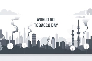 Obraz premium World No Tobacco Day infographic background design.World No Smoking Day typographical design elements.May 31st World no tobacco day.No Smoking Day Awareness Idea Campaign