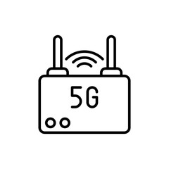 5G router outline icons, minimalist vector illustration ,simple transparent graphic element .Isolated on white background