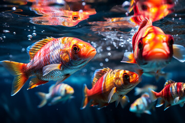 fish swimming in aquarium generate by AI