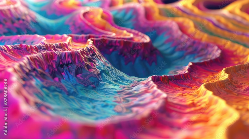 Poster 2d rendering creates vibrant ground patterns