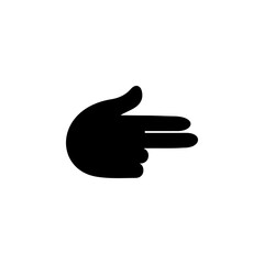 Hand Gesture Gun Solid Flat Vector Icon Isolated on White Background.