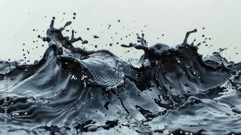 Poster close-up of water splashes forcefully colliding and merging on top of each other