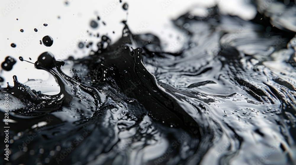 Poster A black and white shot capturing bubbles rising to the surface of water, creating a dynamic and intriguing pattern