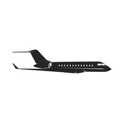 Private jet vector icon. Business jet illustration flat design template 1