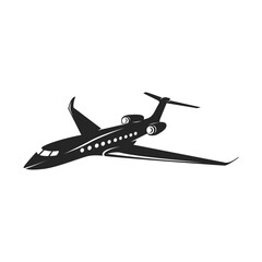 Private jet vector icon. Business jet illustration flat design template 2