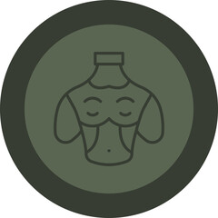 Chest Line Green Circle Icon