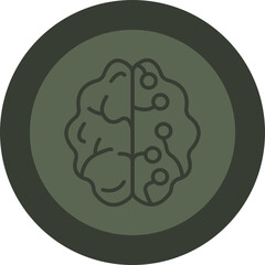 Neural Engineering Line Green Circle Icon