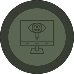 Observation Line Green Circle Icon