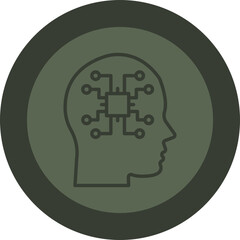Machine Perception Line Green Circle Icon