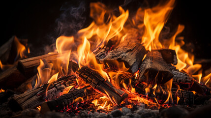 fire in the fireplace generate by AI